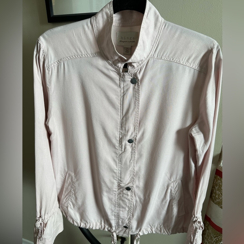 Anthropologie Hinge Designed In Seattle Women's Pale Pink Full Zip Jacket
